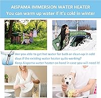 Vista 6 de Calentador de agua de inmersión, calentador de piscina para piscina inflable, calentador portátil de bañera de hidromasaje con protector