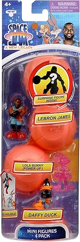 Miniatura 2 de Moose Toys Space Jam A New Legacy - Paquete de 4 - Lebron, Daffy Ducky, Lola Bunny y 1 figura misteriosa - Línea de partida, multicolor (14573)