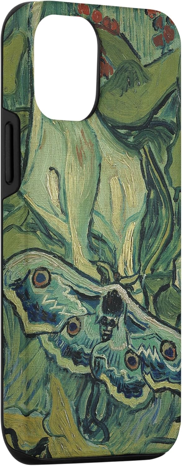 iPhone 12/12 Pro Great Peacock Moth by Vincent van Gogh, Insect in a Garden Case - Image 3
