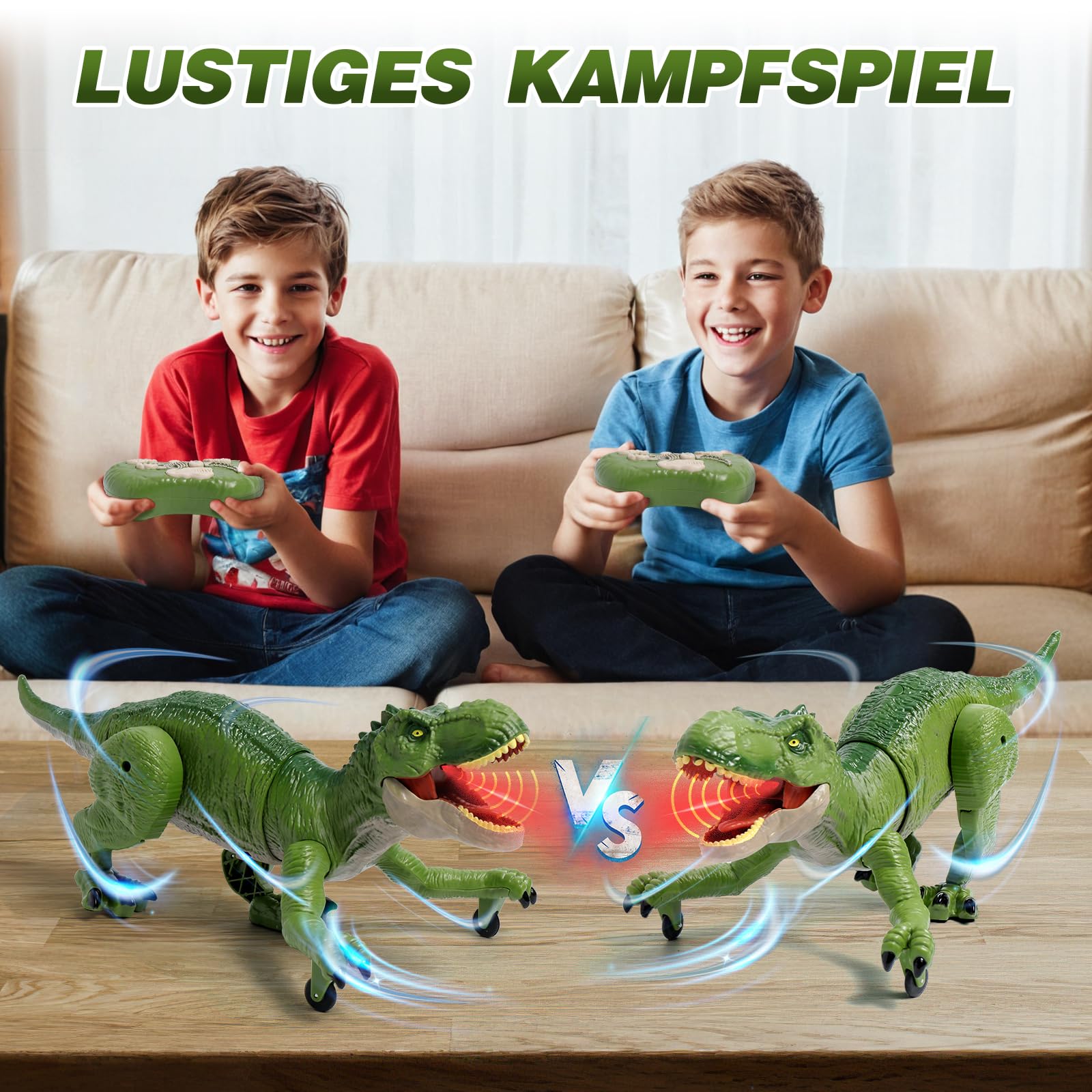Sunrad Kinder Ferngesteuertes Dinosaurier Spielzeug,Elektronik T-Rex Dino Spielzeug mit Sprühen, Lichtern und Brüllen, Gehen, Dinosaurier Spielzeug für Jungen Mädchen ab 3 4 5 6 7 8 Jahre Geschenk