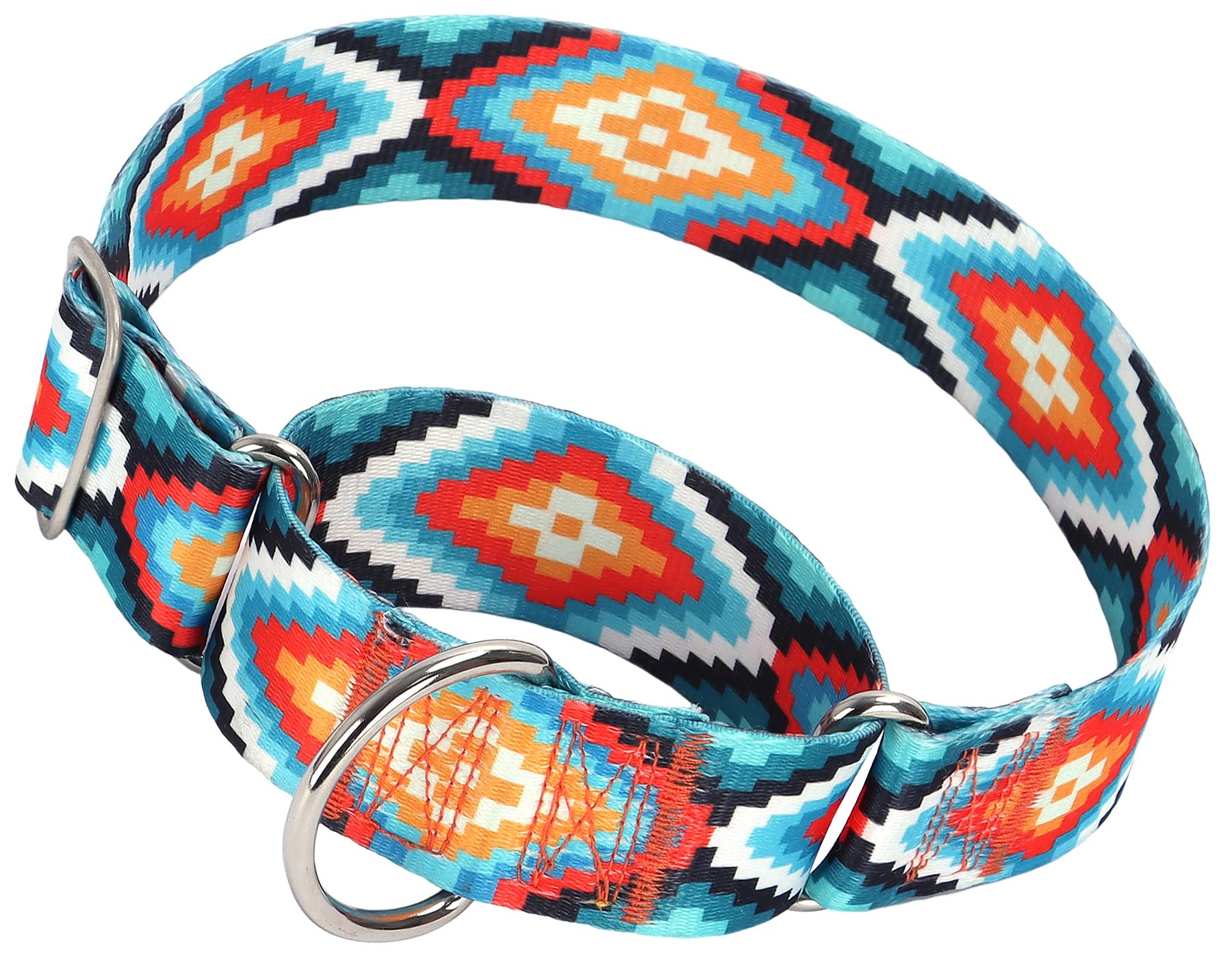 Wide Martingale Collar for Dogs - Dog Training Big& Thick Dog Collar - Escape-Proof,Durable and Comfortable- Tribal Large