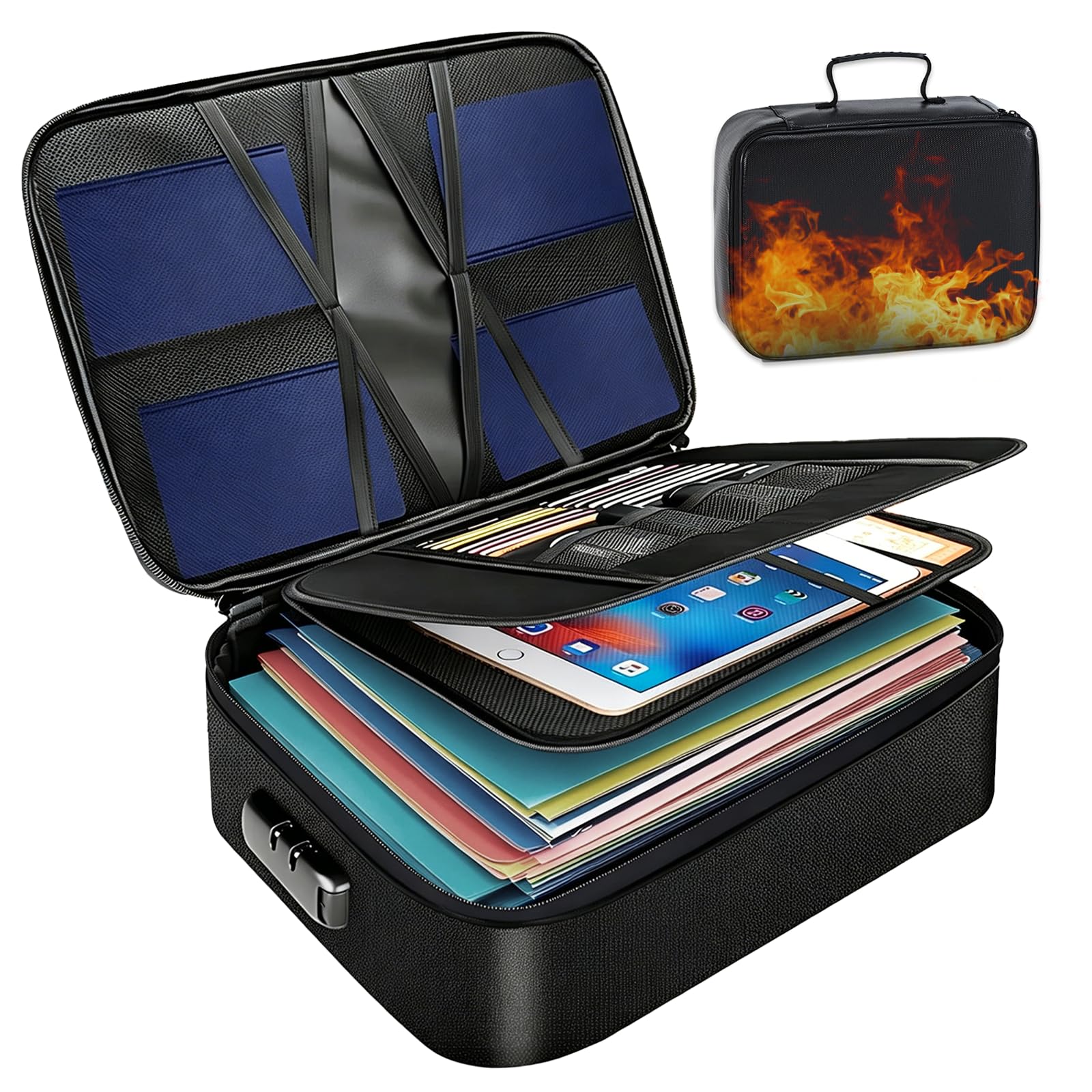 Nuoyiman Fireproof Document Box with Lock for Important Document