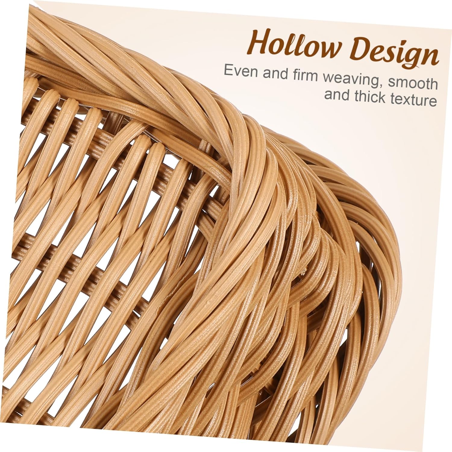 1pc Woven Fruit Basket Natural Light Brown Storage for Bread Vegetables and Fruits Handmade Rattan Design for Kitchen Counter and Decorative Use