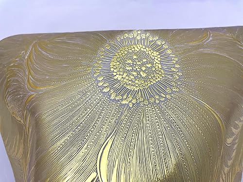 Miniatura 9 de Juego de 6 manteles individuales redondos de 15 pulgadas, color dorado metálico, lavables, fáciles de limpiar, antideslizantes, resistentes al