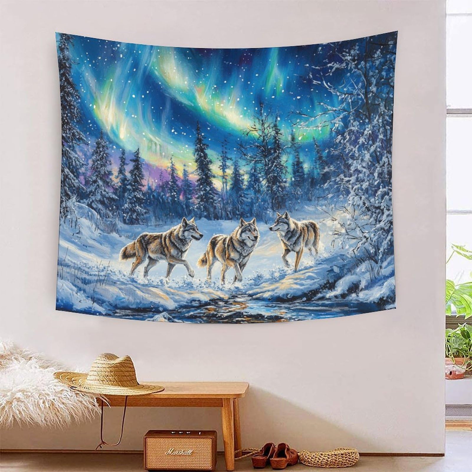 DCABEIOOE Wolf 3D Printing Tapestry for Living Room Bedroom Decorations Wall Hanging Home Decor Wall Tapestries 130cmx150cm