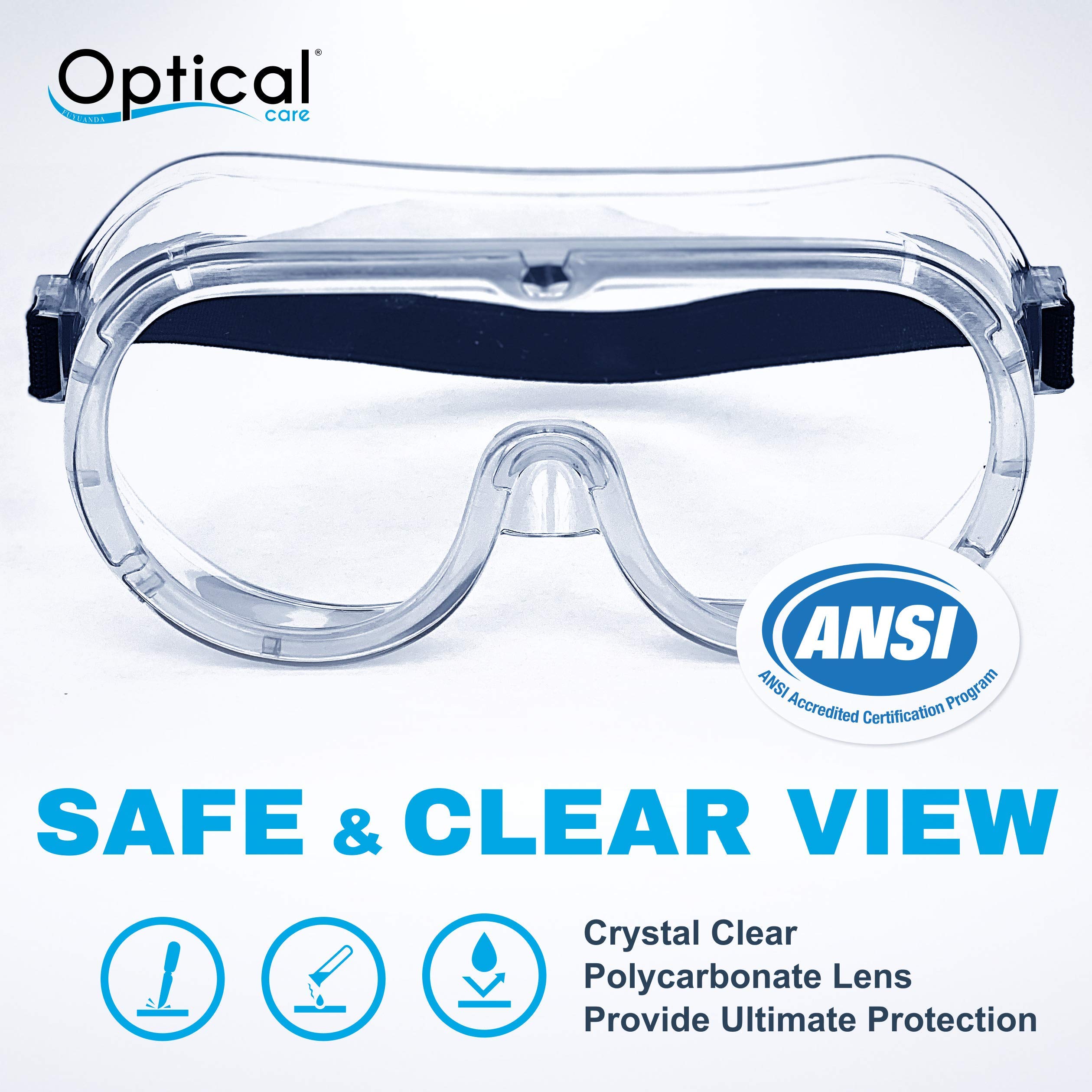 Gafas de seguridad registradas por la FDA, antivaho, se adaptan a gafas, resistentes a los arañazos, laboratorio, ciencia, química, trabajo, enfermera