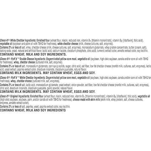 Miniatura 9 de Cheez-It Galletas de queso, galletas horneadas, aperitivos de oficina y niños, paquete variado, caja de 17.72 onzas (20 bolsas)