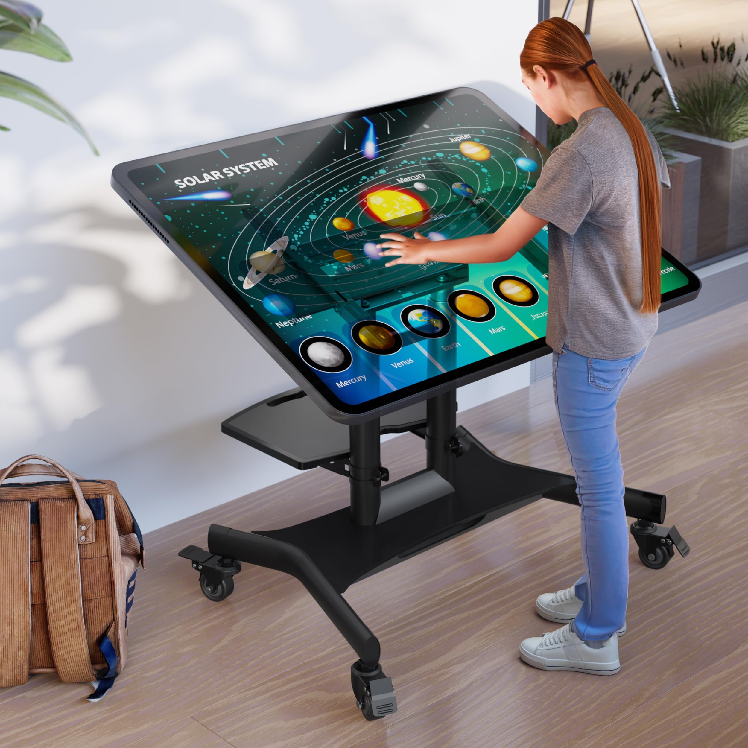 ONKRON Carrello TV con Ruote 32" - 70", Porta TV da Terra Mobile Carico Totale 45 kg, Supporto Televisore da Terra VESA 100x100-600x400 mm, Porta Televisore Pavimento, Inclinabile, Nero TS1350-B