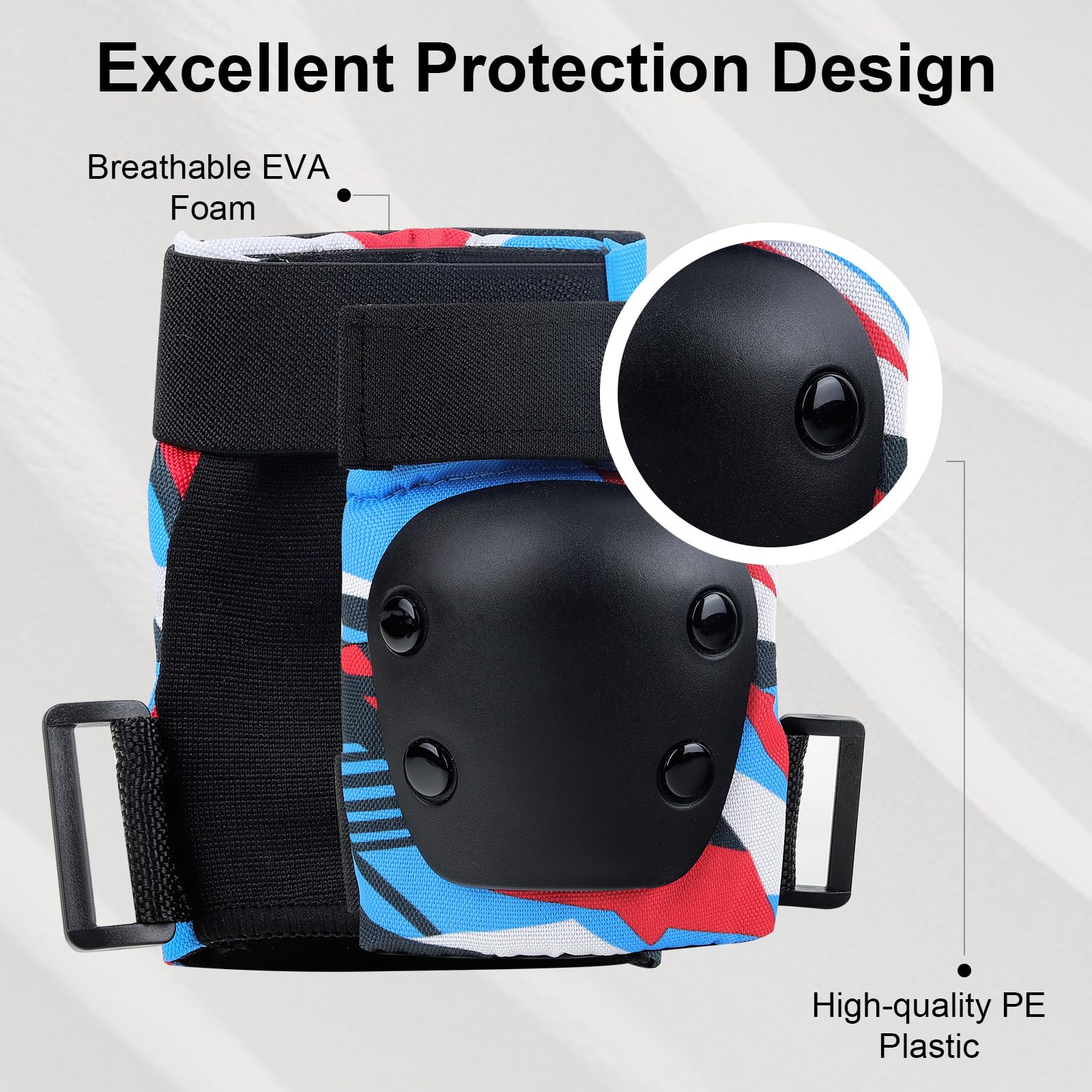 YooxArmor Protection Roller Enfant Fille,D'équipement De Protection 3-5-8 Enfants 6 En 1 Réglable Genouillères Coudières, Protège-Poignets Pour BMX,Skateboard Scooter Inline Skate