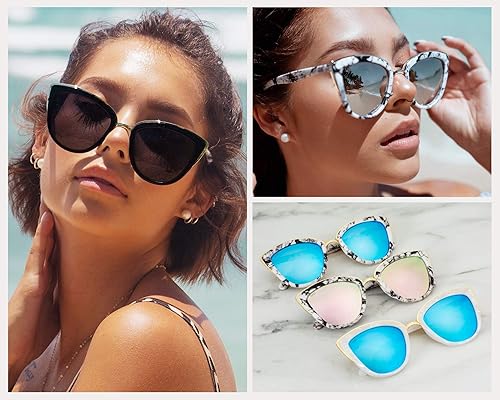 Miniatura 6 de Lentes de sol "Revo" tipo ojo de gato con lente reflectante espejada, para mujer