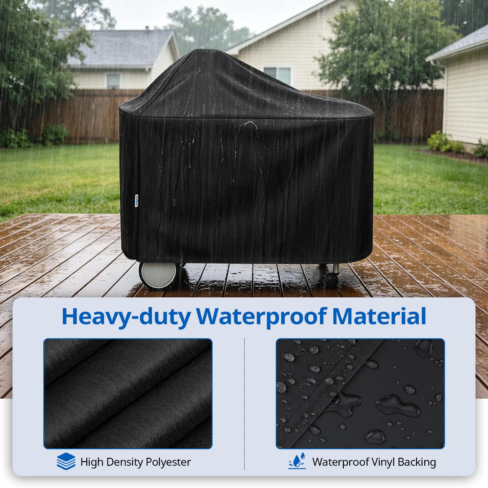 Sunpatio Cubierta impermeable para parrilla de exterior, resistente al agua, para Weber Performer Premium y Deluxe de 55,88 cm, resistente a los rayos UV, protección contra todo tipo de clima,