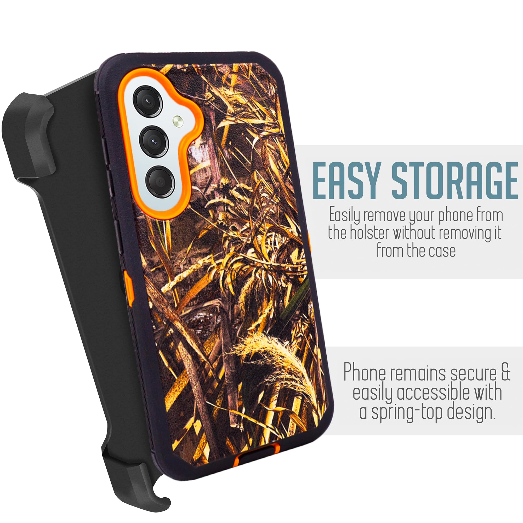 Thousandgear Rugged Design for Samsung Galaxy S24 Phone Case, Heavy Duty Constuction Shockproof with Belt Clip Holster Built in Screen Protector (Camo)