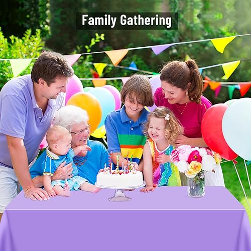 Miniatura 5 de PLULON 5 manteles de cuadros rojos y blancos de 5 piezas de plástico para mesa de cumpleaños