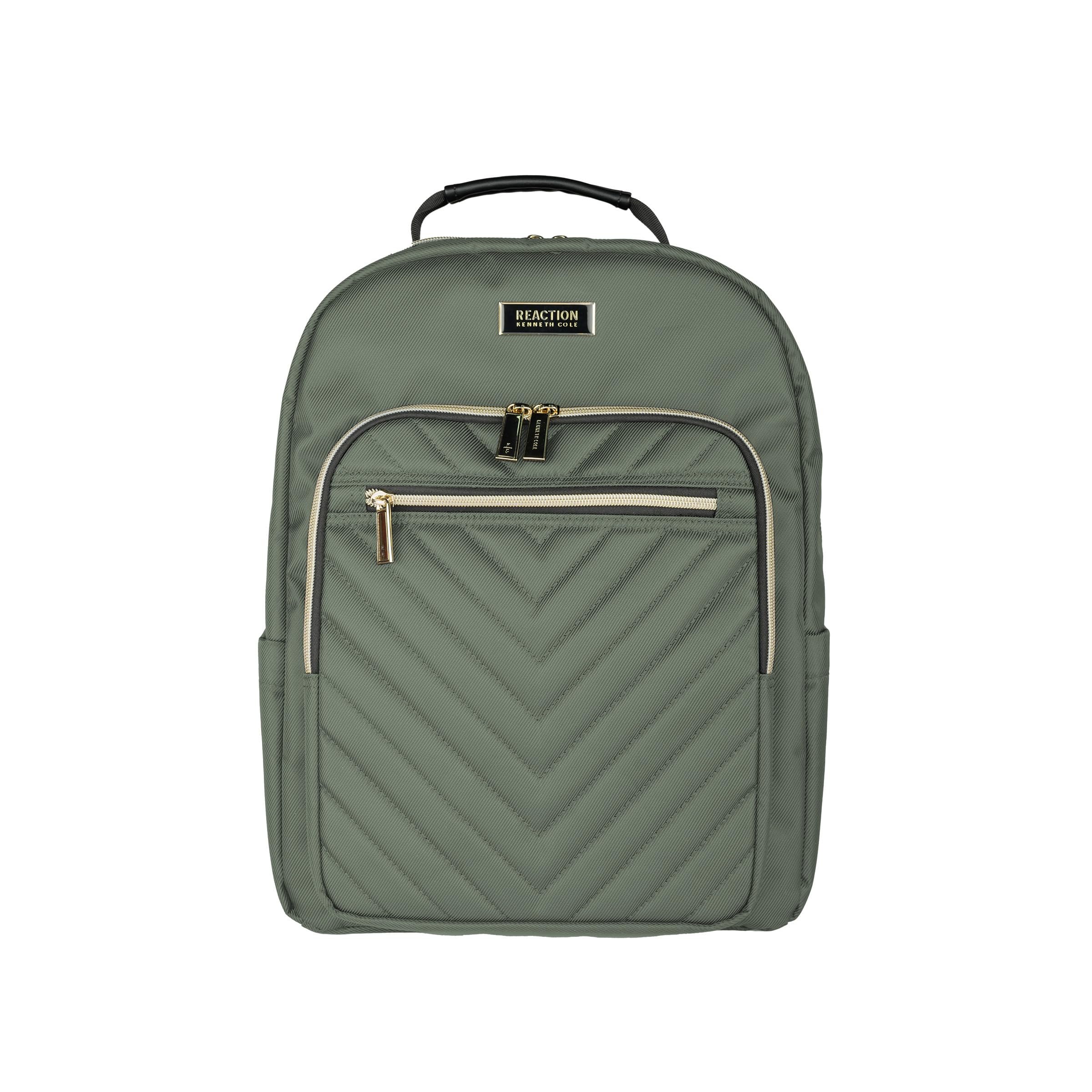 Kenneth Cole REACTION Women's Chelsea Chevron 15" Laptop and Tablet Backpack, Olive