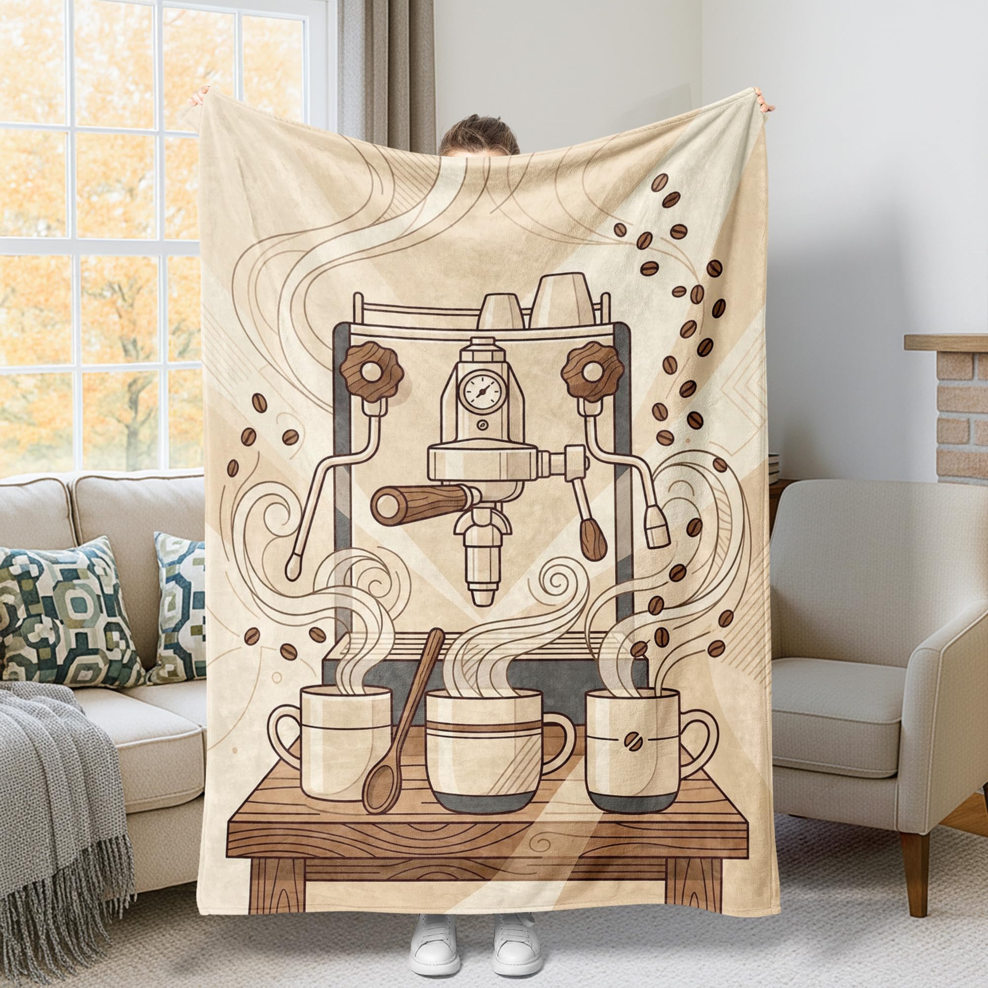 Couverture en peluche douce au design rustique et raffiné