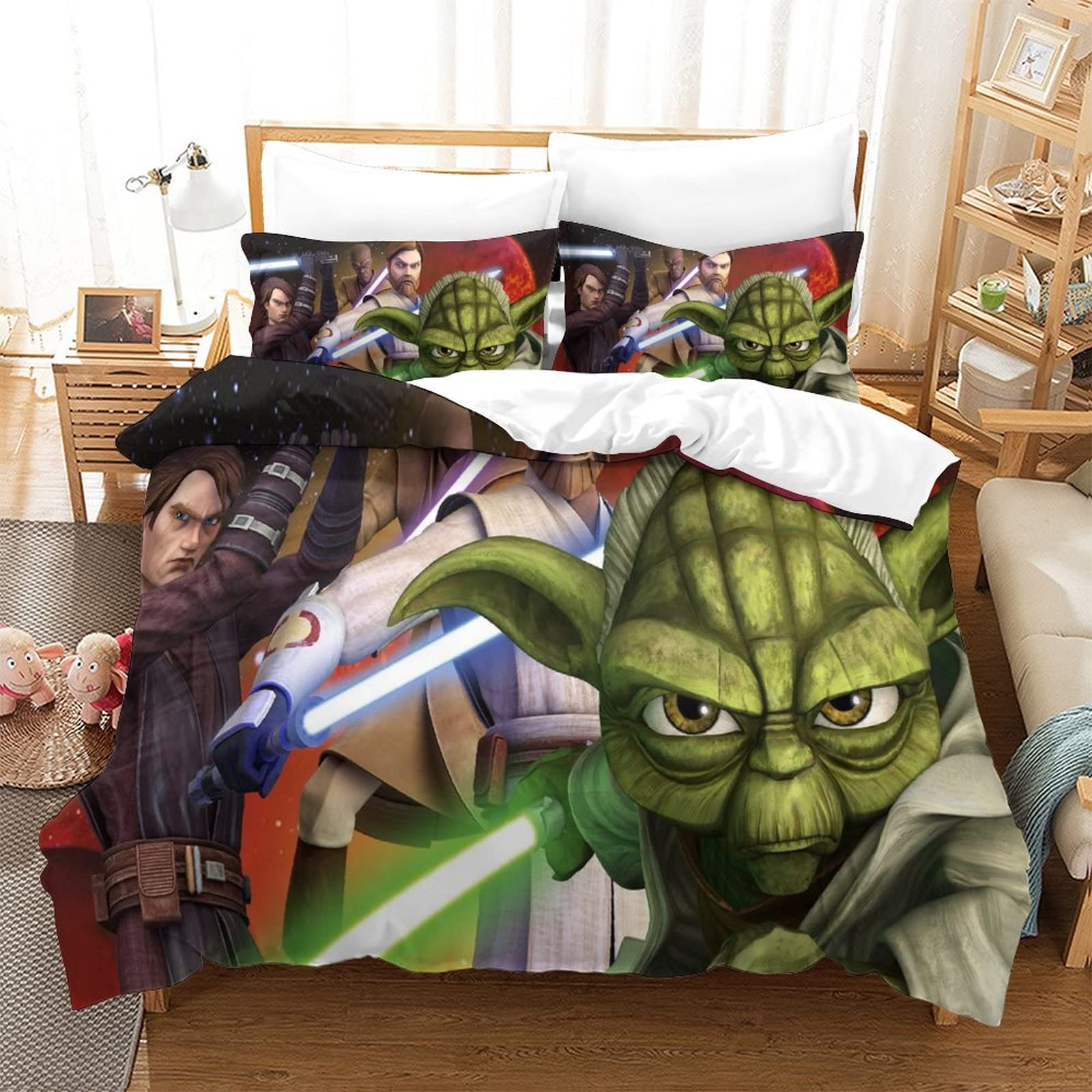 Set Copripiumino Star Wars Con Federa | Microfibra Ipoallergenica | Taglie Singola, Matrimoniale E King | Chiusura Lampo | Adatto A Tutte Le Stagioni