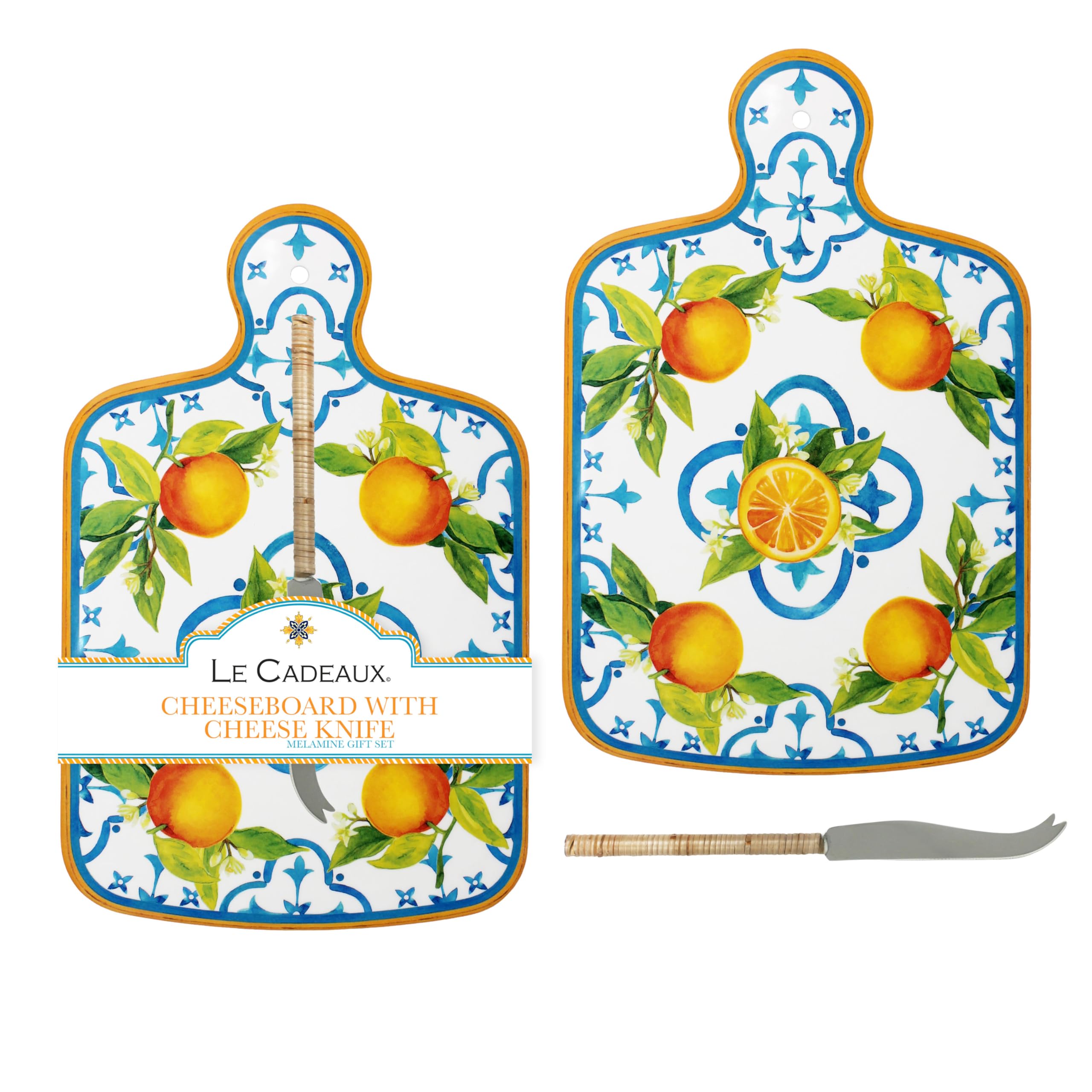 Le Cadeaux Luxury Melamine Cheese Board with Cheese Knife Gift Set, Valencia