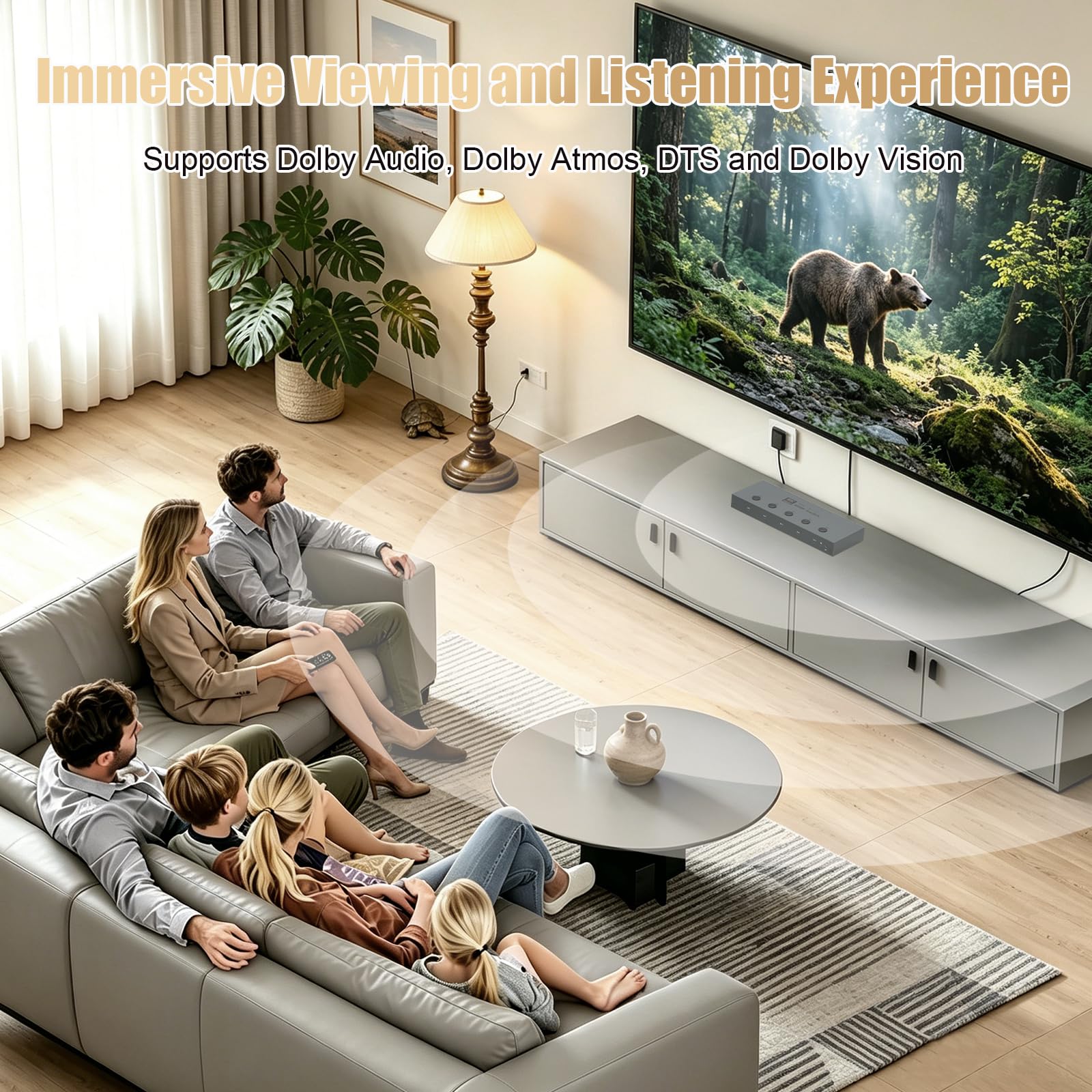Conmutador HDMI de 8 K @ 60 Hz, 5 x 1, Tendak Aluminio HDMI 2.1 Switch 5 en 1 Salida HDMI Conmutador con mando a distancia IR Soporte 4K @ 120Hz/240Hz, HDR10, HDCP 2.3