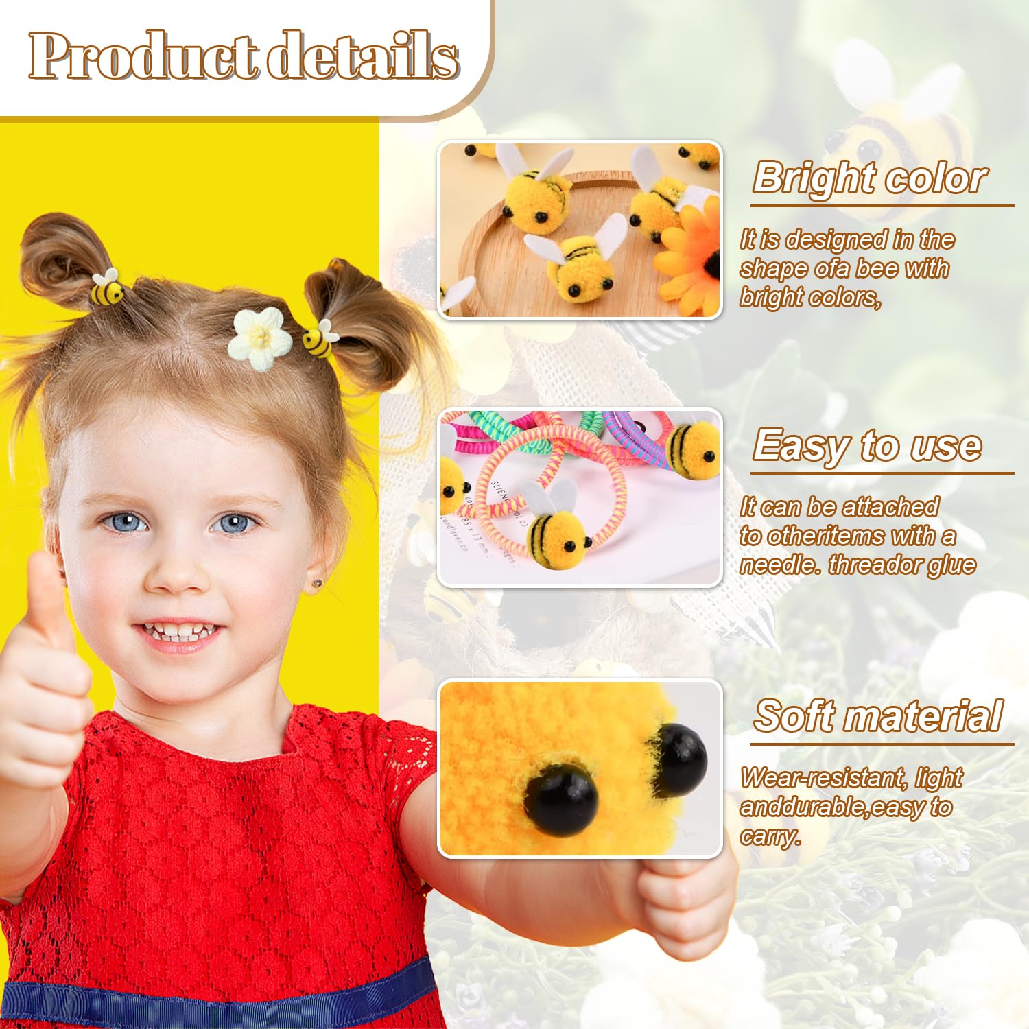 36 sztuk filcowych mini kwiatów pszczół, dekoracja pszczoły, filcowe pszczoły, mini pszczoły, do majsterkowania, sklepu, ubrań, dekoracji.