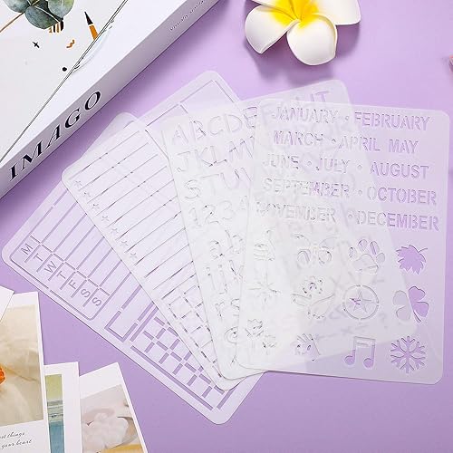 Miniatura 3 de Zonon 24 plantillas de diario de 4 x 7 pulgadas, plantilla de dibujo para diarios, kit de suministros diarios, semanales, mensuales, calendarios