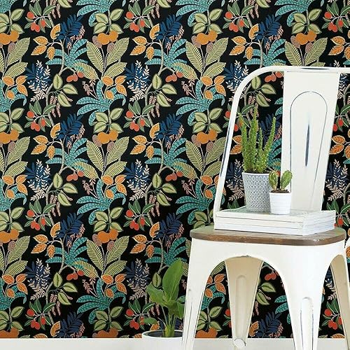 RoomMates RMK11576RL Papel tapiz autoadhesivo Funky Jungle negro y verde