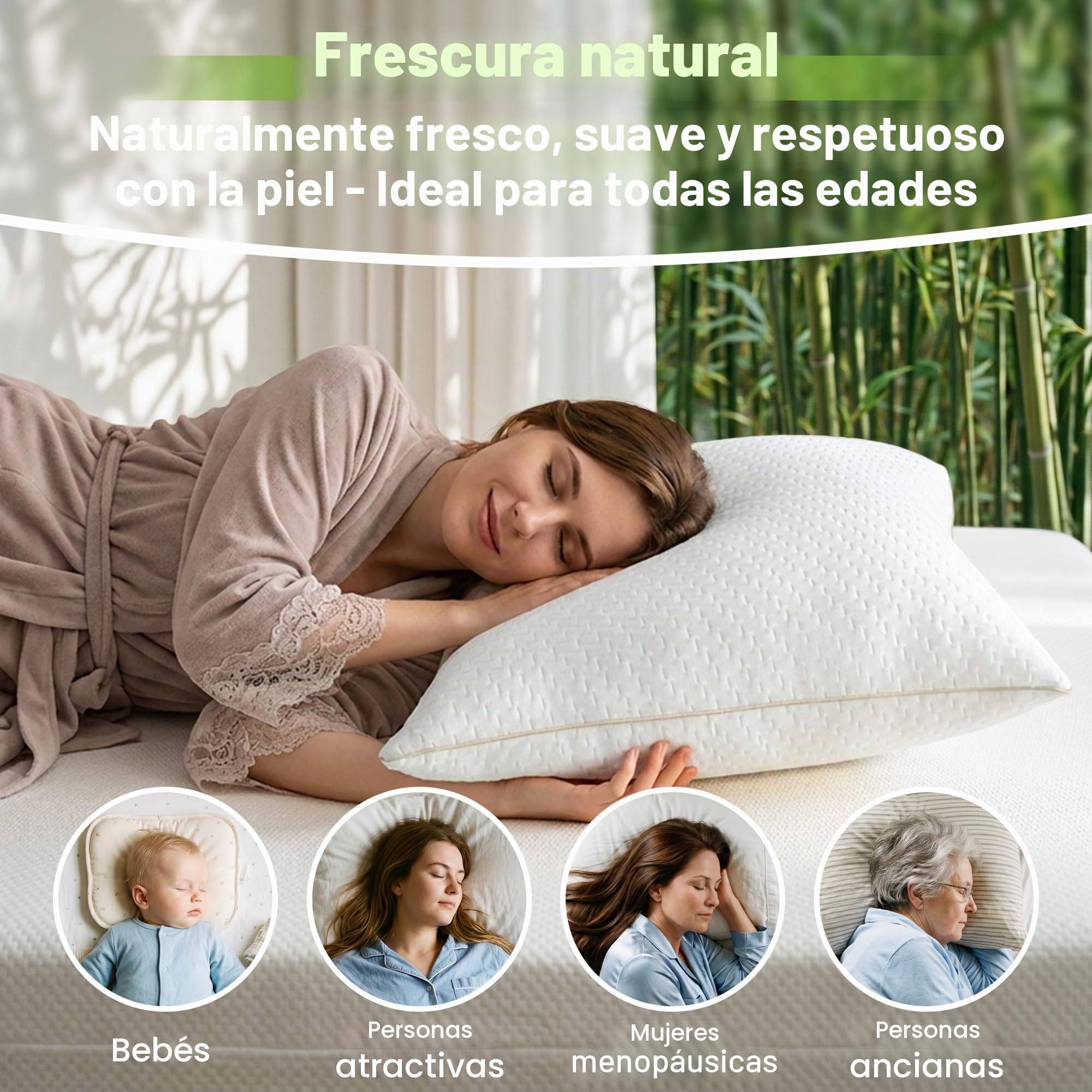 BedStory Almohadas Antiacaros Almohada Fibra Lavable Almohada de Poliéster Relleno de Almohadas de Calidad Hotelera Pack de 2 (50x70cm, Blanco)