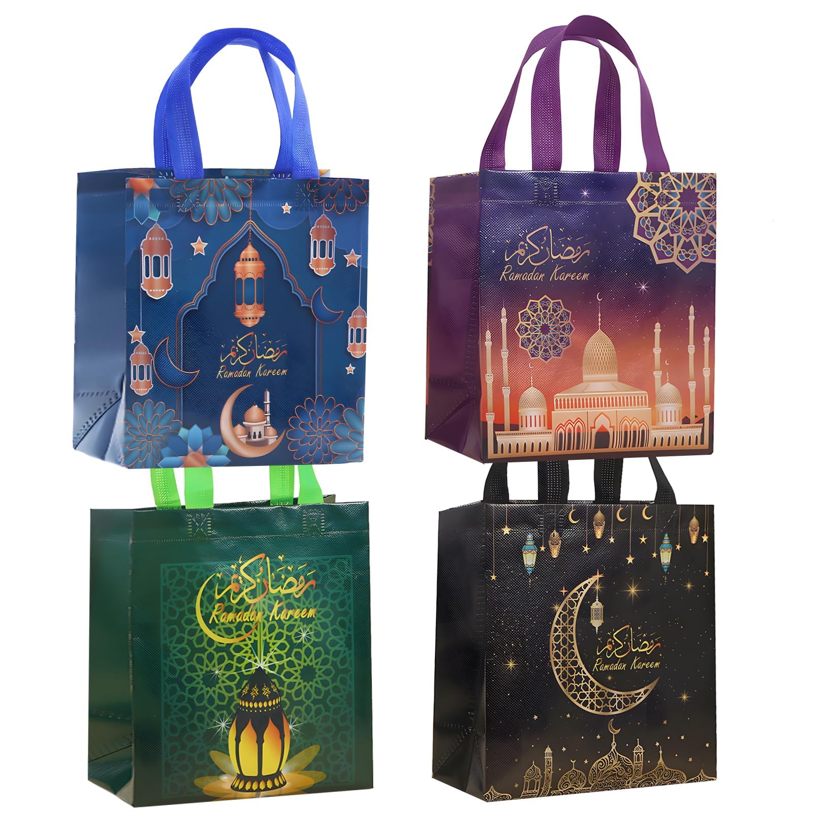 Dunkwckore 100 Pezzi Sacchetti Regalo, Eid Mubarak Decorazioni, Eid Mubarak Sacchetti Regalo, Sacchetti Regalo Grandi, Ramadan Sacchetto Regalo per Ramadan e Eid Mubarak Decorazione