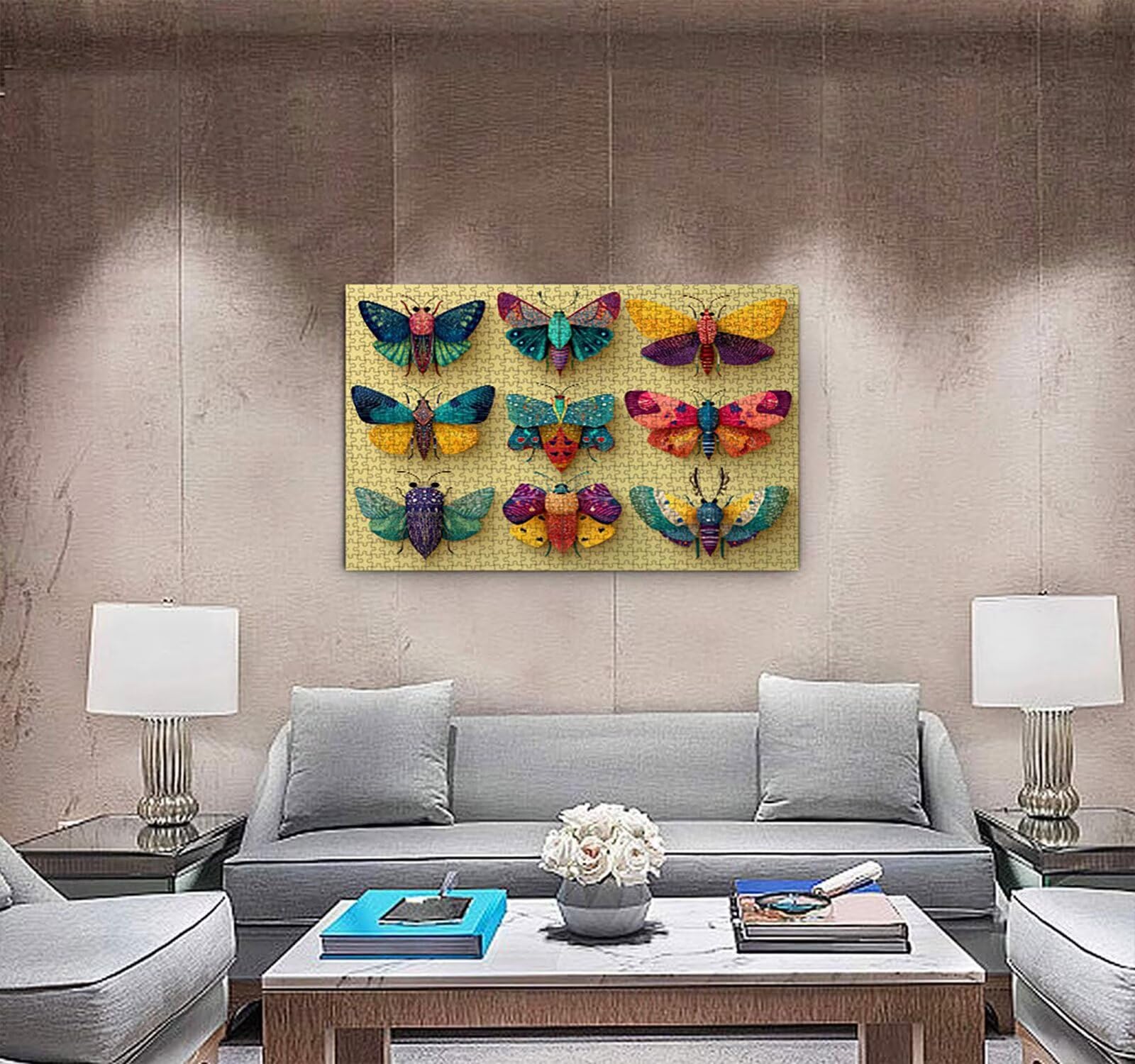 Puzzle 3000 Teile Erwachsene, Schmetterlinge Insekten Puzzle Herausfordernde Familie Aktivität Spiele, Geschicklichkeitsspiele Erwachsene, Herausfordernde Puzzles Geschenk für Freunde R2KH-345