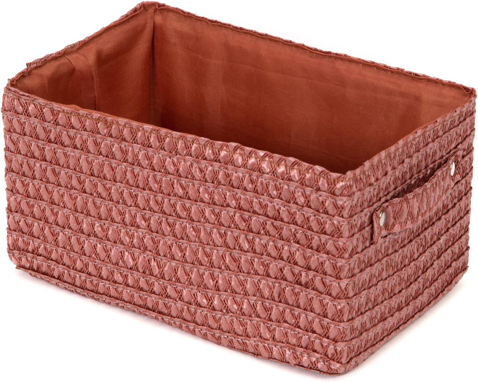Compactor Rectangle Storage Basket with Pull Handle, Woven Storage Box ...
