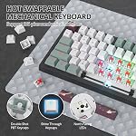 75% Clavier de jeu mécanique vert, chaud swappable RGB Clavier personnalisé avec Knob, Montage de joint filé TKL Clavier rouge de commutation 75 Pourcentage, Clavier mécanique crémeux (82 Blanc vert)