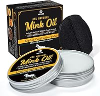 MEKER Mink Oil Leather Conditioner & Cleaner 3.52 oz - All-Natural Waterproof Formula Softens & Restores Boots, Shoes, Jackets