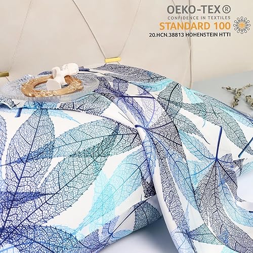 Miniatura 10 de Funda de almohada de seda floral de hojas para cabello y piel estándar de 20 x 26 pulgadas, 22 momme seda de morera verde, estampado de lirios y