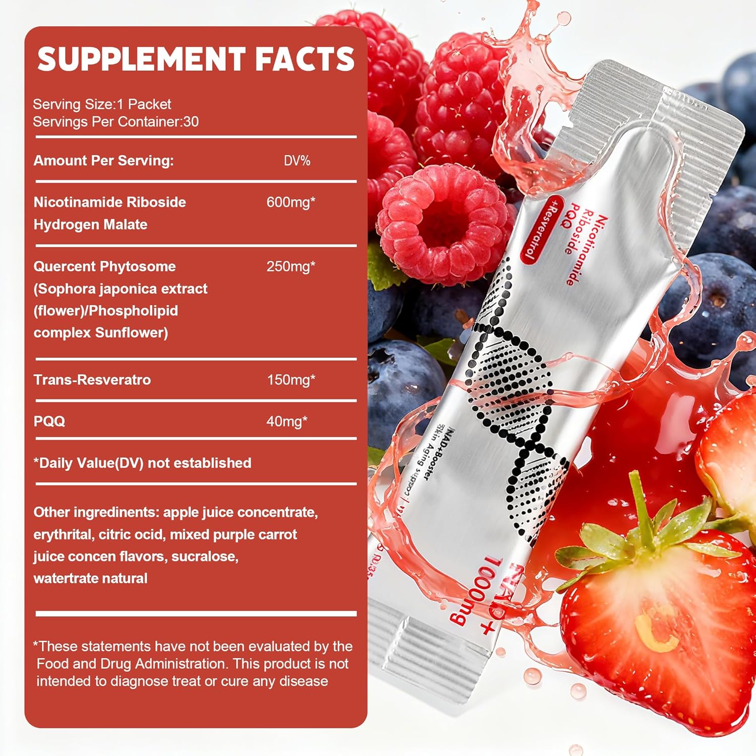 Liquid Supplement 1000mg, High-Potency Formula with Nicotinamide Riboside, Resveratrol & PQQ – Supports Cellular Energy, Focus & Healthy Aging, 1 Pack - Image 3