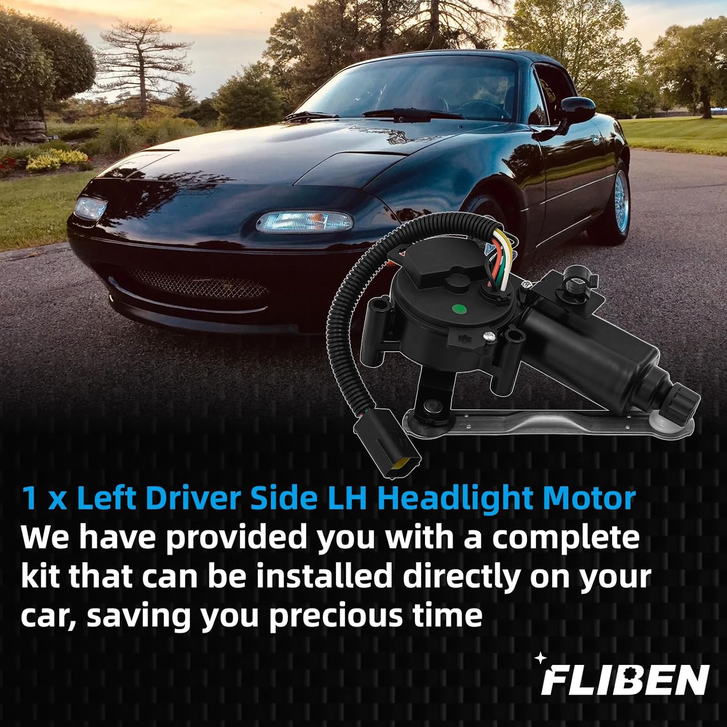 Left Driver Side LH Headlight Motor Compatible with Mazda MX5 Miata 1990 1991 1992 1993 1994 1995 1996 1997,NA01-51-SBX, NA01 51 SBX