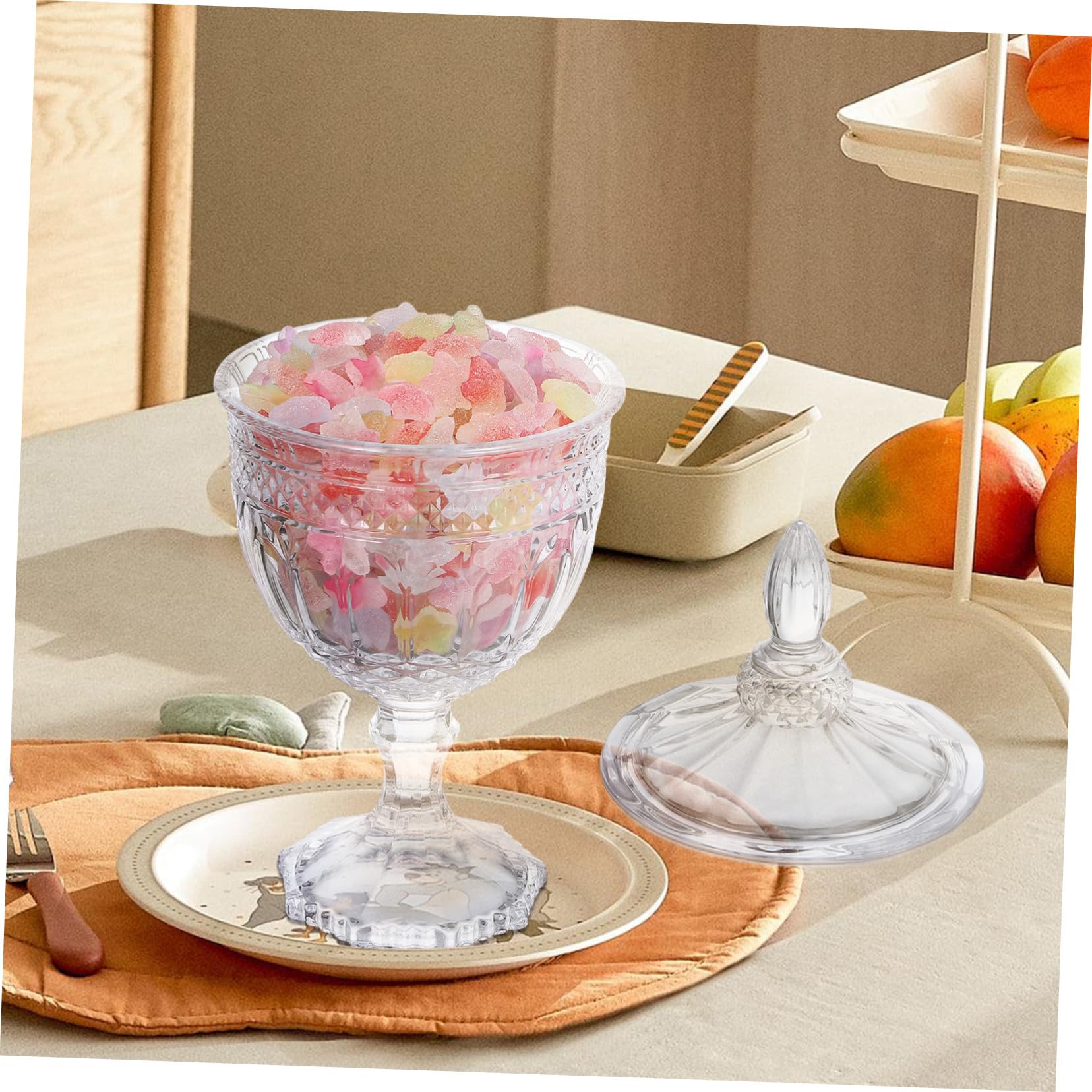 Barattolo Vetro per Dolci Coperchio, Contenitore Decorativo Stile Europeo