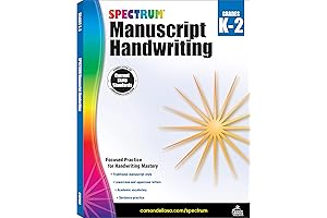 Spectrum Manuscript Handwriting Workbooks: Kindergarten Handwriting Workbook for Ages 5-8