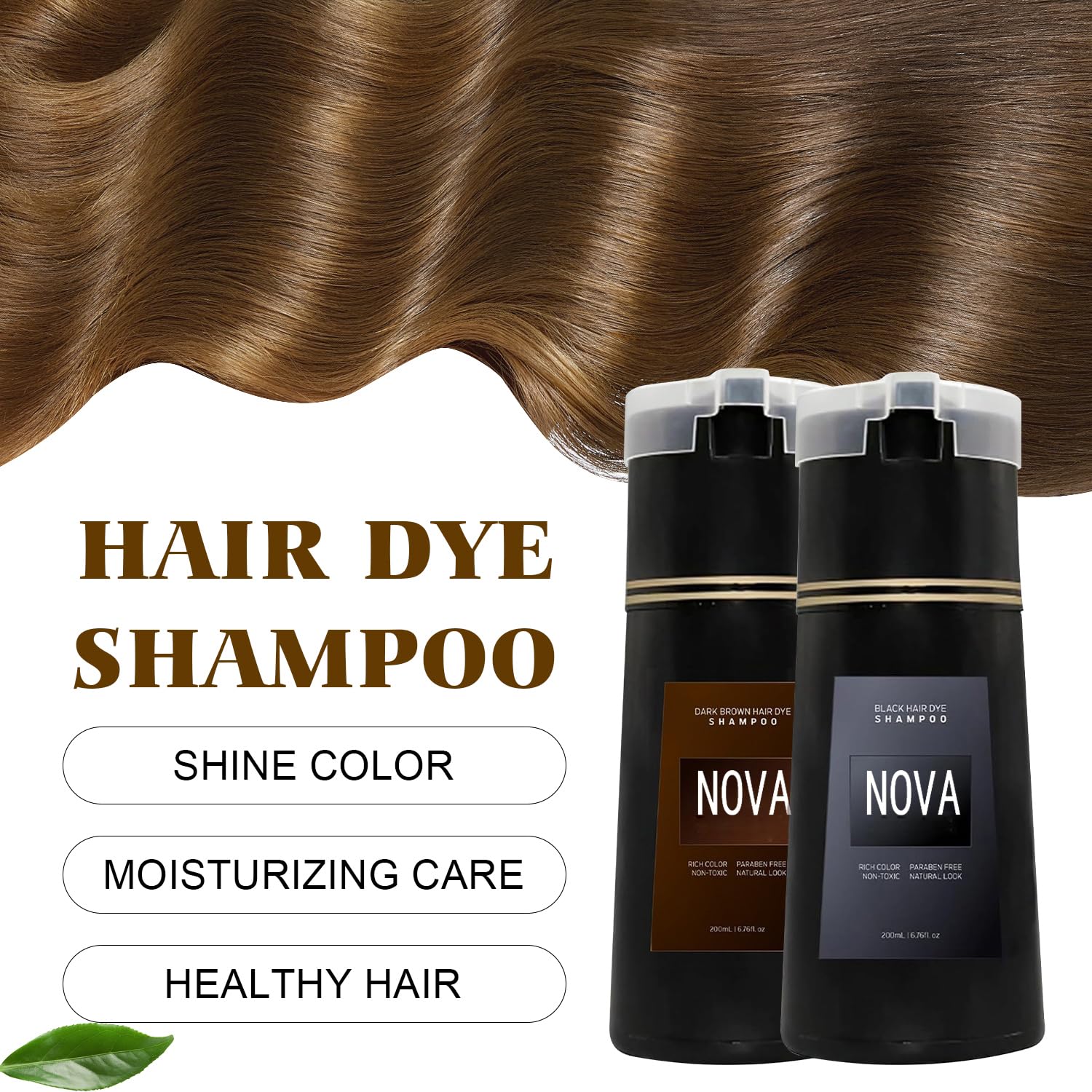 Shampooing Colorant Instantané Nova Hair - 200 Ml (réf. O3A6), Coloration Rapide, Neuf