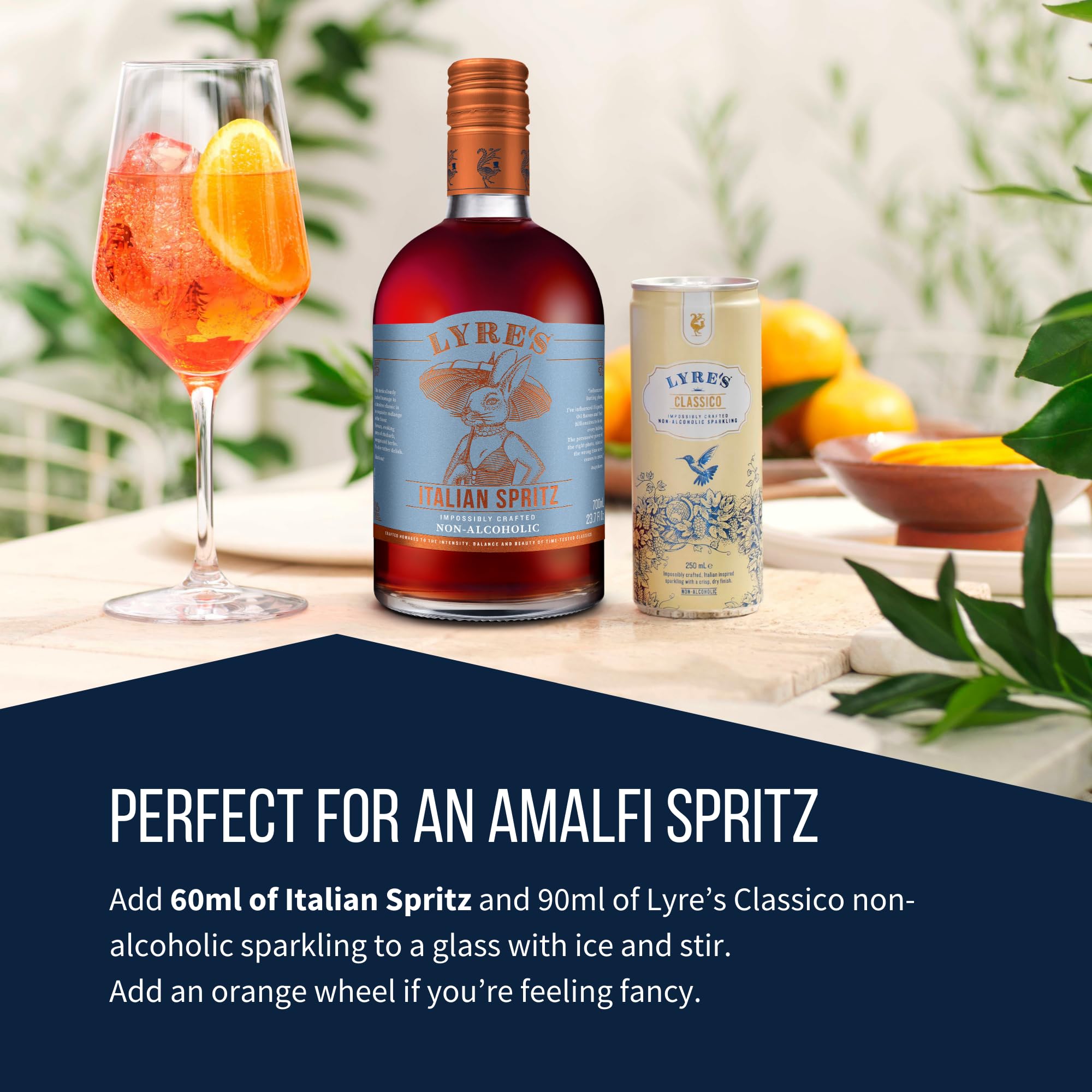 Lyre's Non Alcoholic Italian Spritz Spirit Award Winning Low Calorie Alcohol Free Aperitif Alternative Vegan Friendly Zero Proof Bitter Orange Style Spirit for Spritz and Cocktails 700ml product thumbnail 6