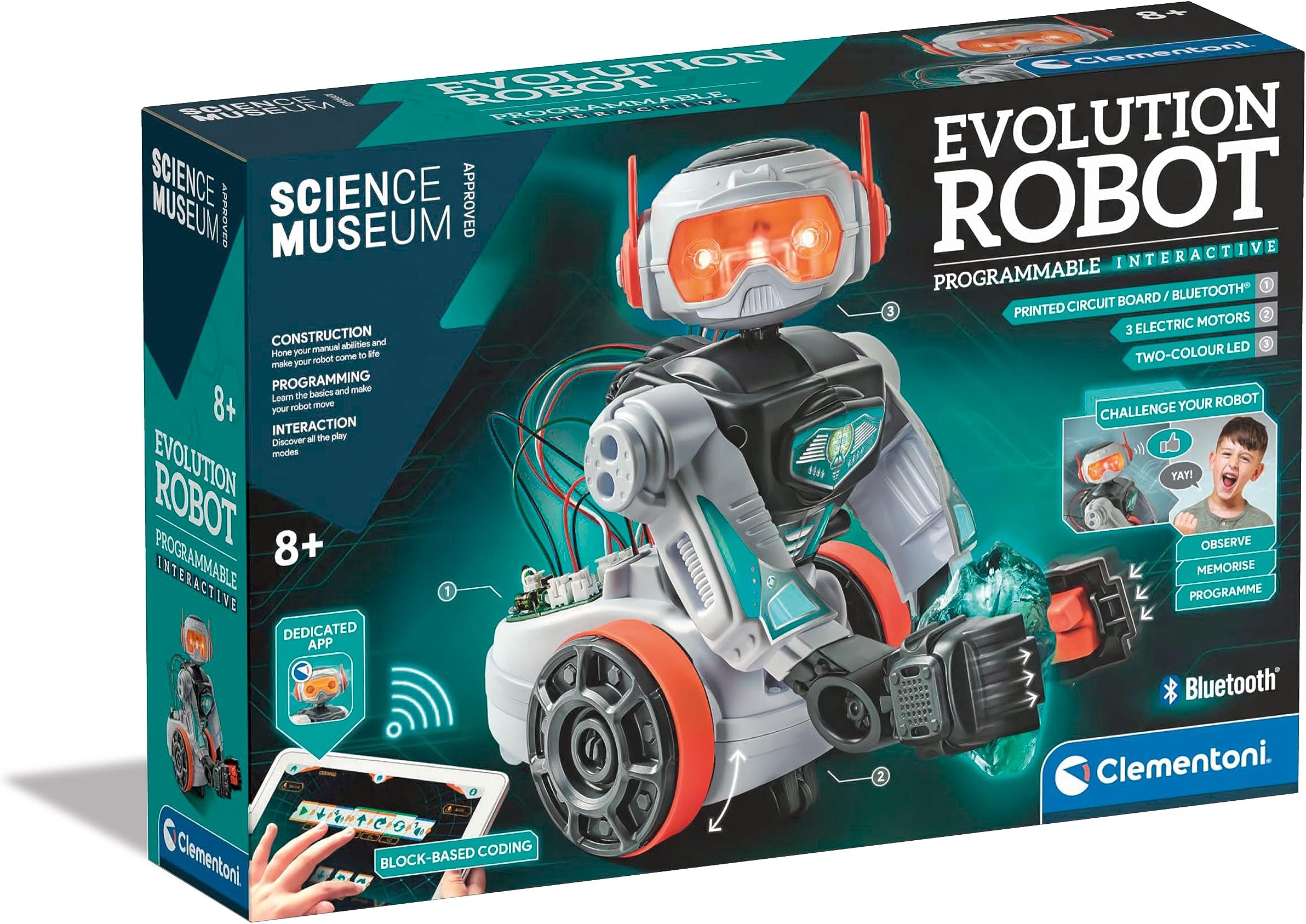 Clementoni- Science Museum Evolution Programmable Interactive Robot: STEM Learning Toy, English Version (8+Years)