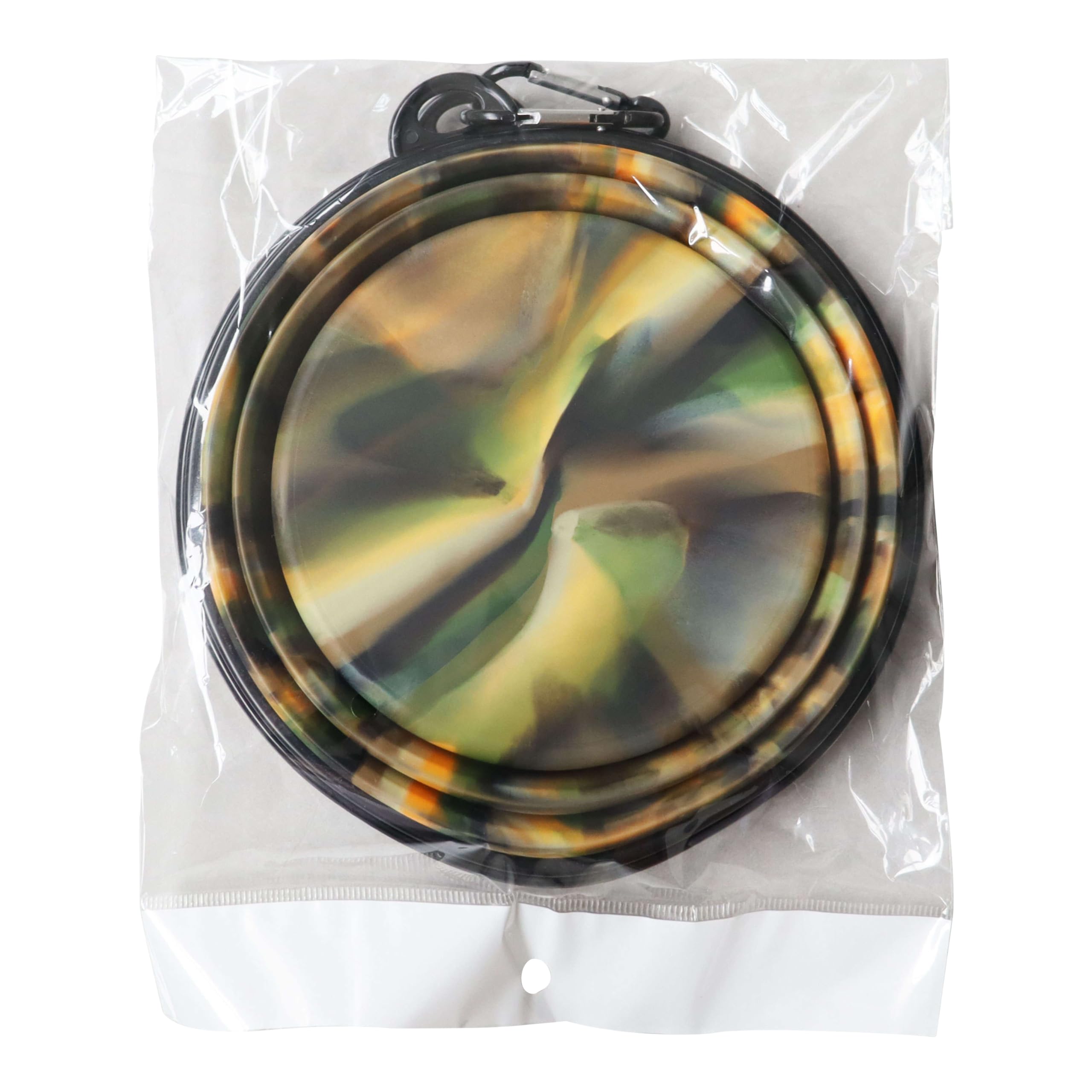 Camo Collapsible Dog Bowl Two Pack - Large Size 33.8 oz (1000ml) Silicone Pet Bowl - Portable, Foldable Travel Food & Water Bowl for Dogs with Carabiner - Great for Hunting & Outdoor Adventures