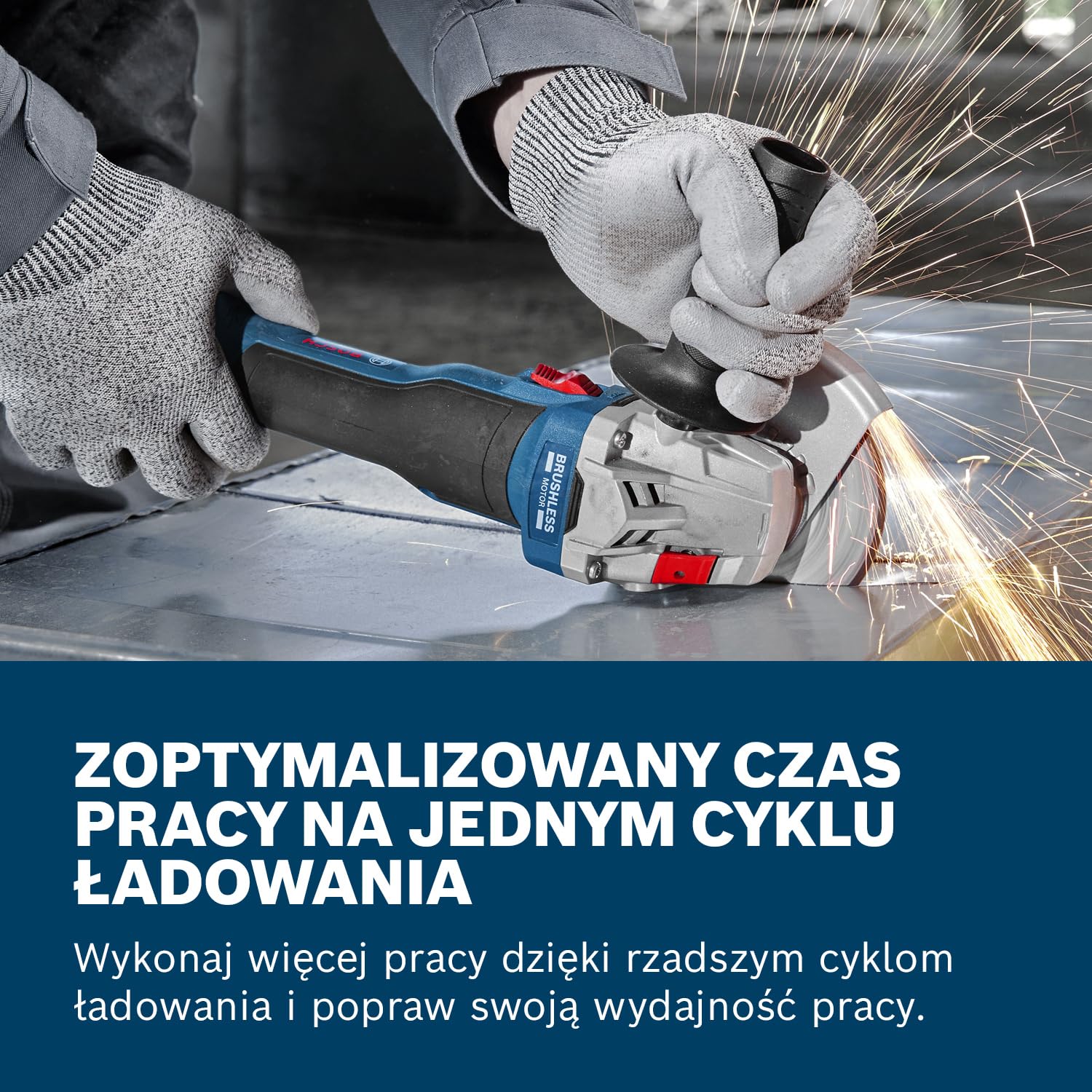 Bosch Professional 18 V firmy Bosch: akumulatorowa szlifierka kątowa GWS 18V-8 (Ø tarczy 125 mm, 2x GBA 4.0Ah, GAL 18V-40, walizka)