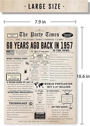 Miniatura 2 de Tarjeta de cumpleaños 68, divertidos regalos de cumpleaños 68 para mujeres y hombres, decoraciones de cumpleaños retro para 68 años de edad, mamá,