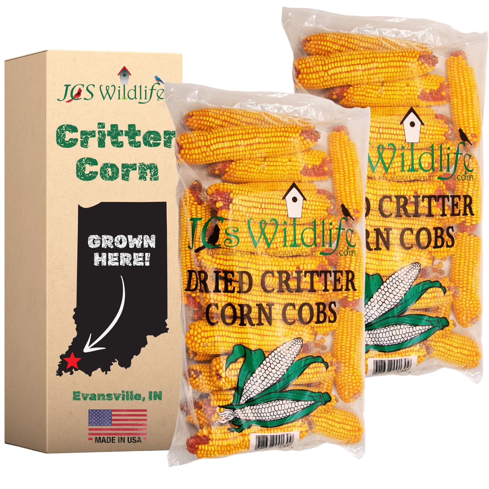 JCs Wildlife Dried Corn on the Cob 14 lb 2 Packs