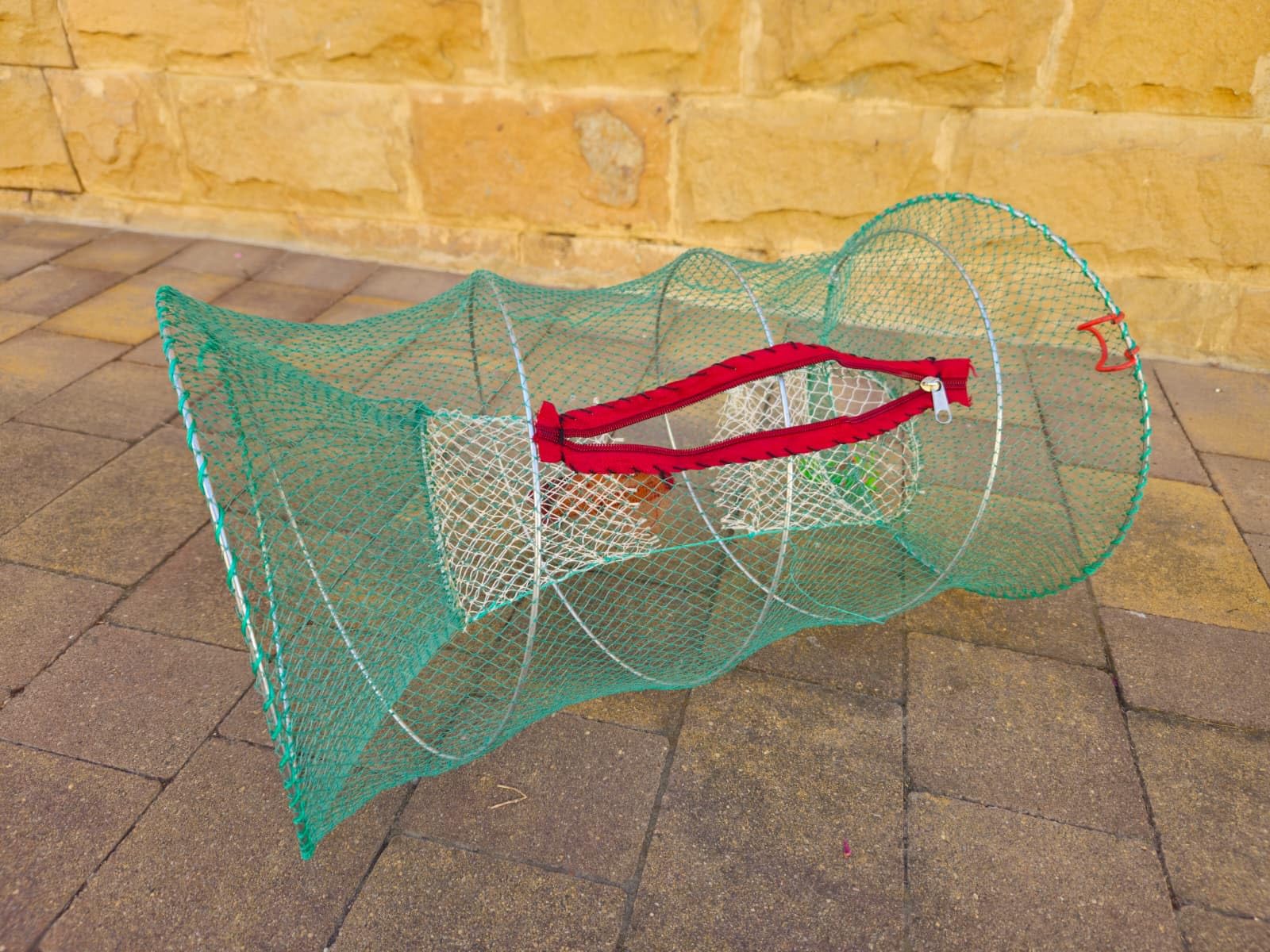 Lot de 2 rondelles Nasas EVIA crabes et pieuvres | Eau douce et salée | Diamètre 60 x 32 cm Maille verte 3 mm Pêche aux crustacés | Pack de 2 unités | Télescope pliable
