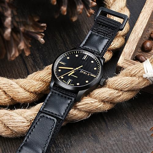 Miniatura 3 de Correa de reloj de nylon OTAN para S-Eiko no.5 23.0 ft-ido Samsung Gear S3 huaweiGT2 Sport watch band 0.866 in Classic Black Watch Band