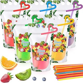 Nuenen 600 Pack Drink Pouches with Straws Plastic Juice Bags for Adults ...