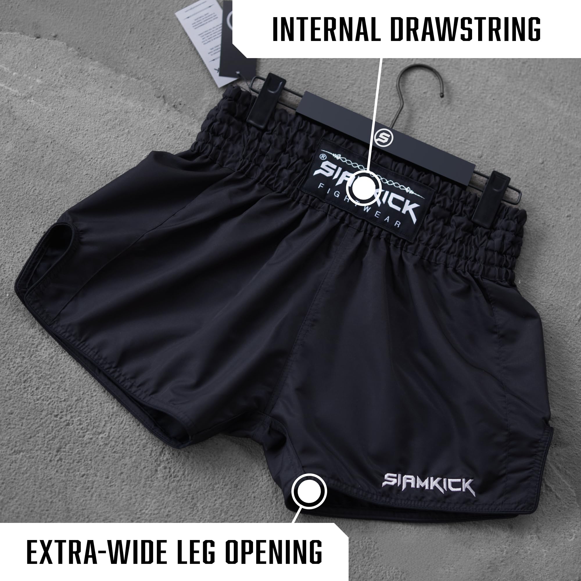 Thaiboxe Box-Shorts, klassisch, hochwertig, für Damen und Herren, Kampfkleidung, Boxen, Kickboxen, MMA