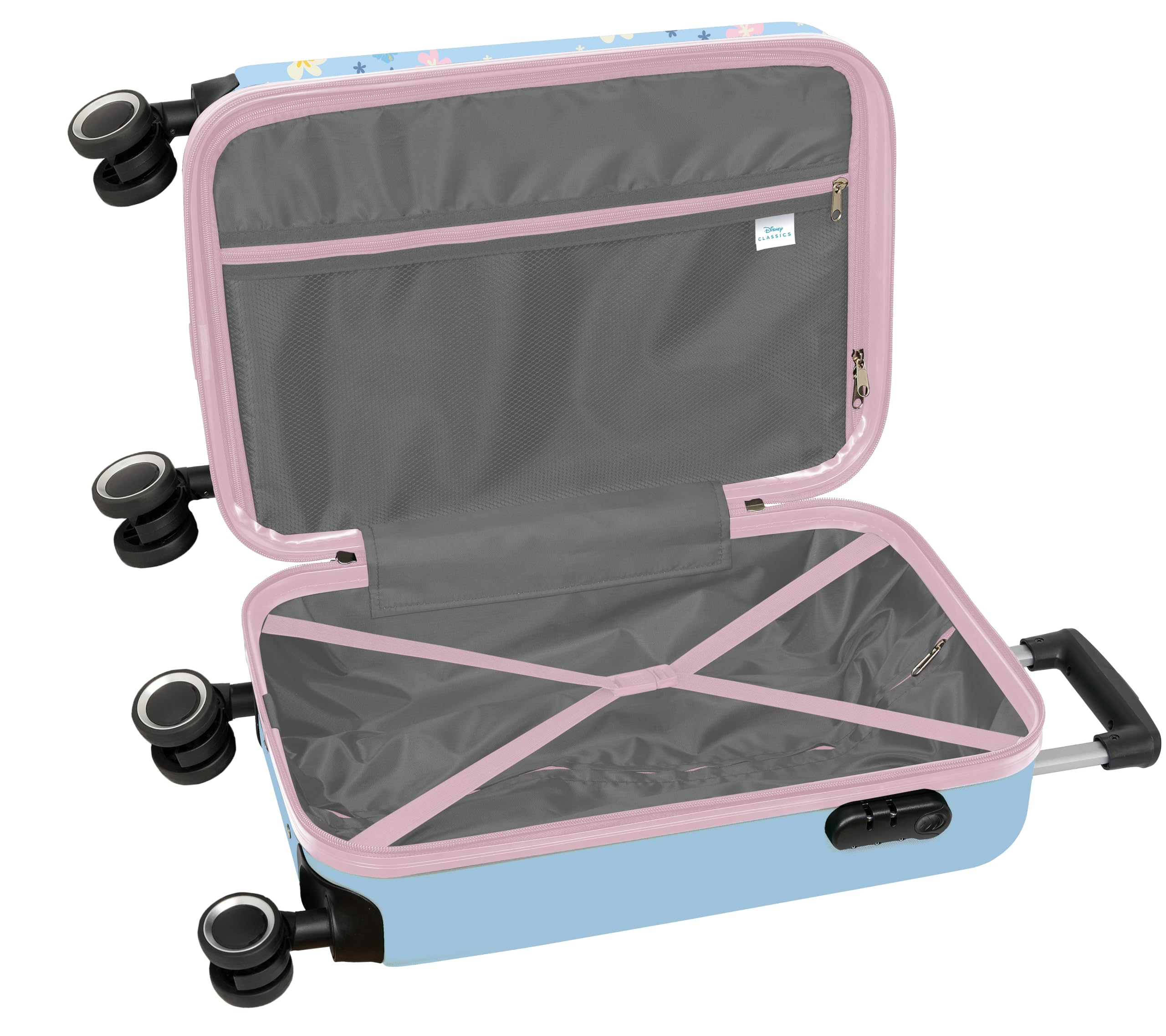Stitch Happy - Trolley de Cabina 20 Pulgadas, Maleta con Ruedas, Candado de Seguridad, Maleta Ligera, 34.5x20x55 cm