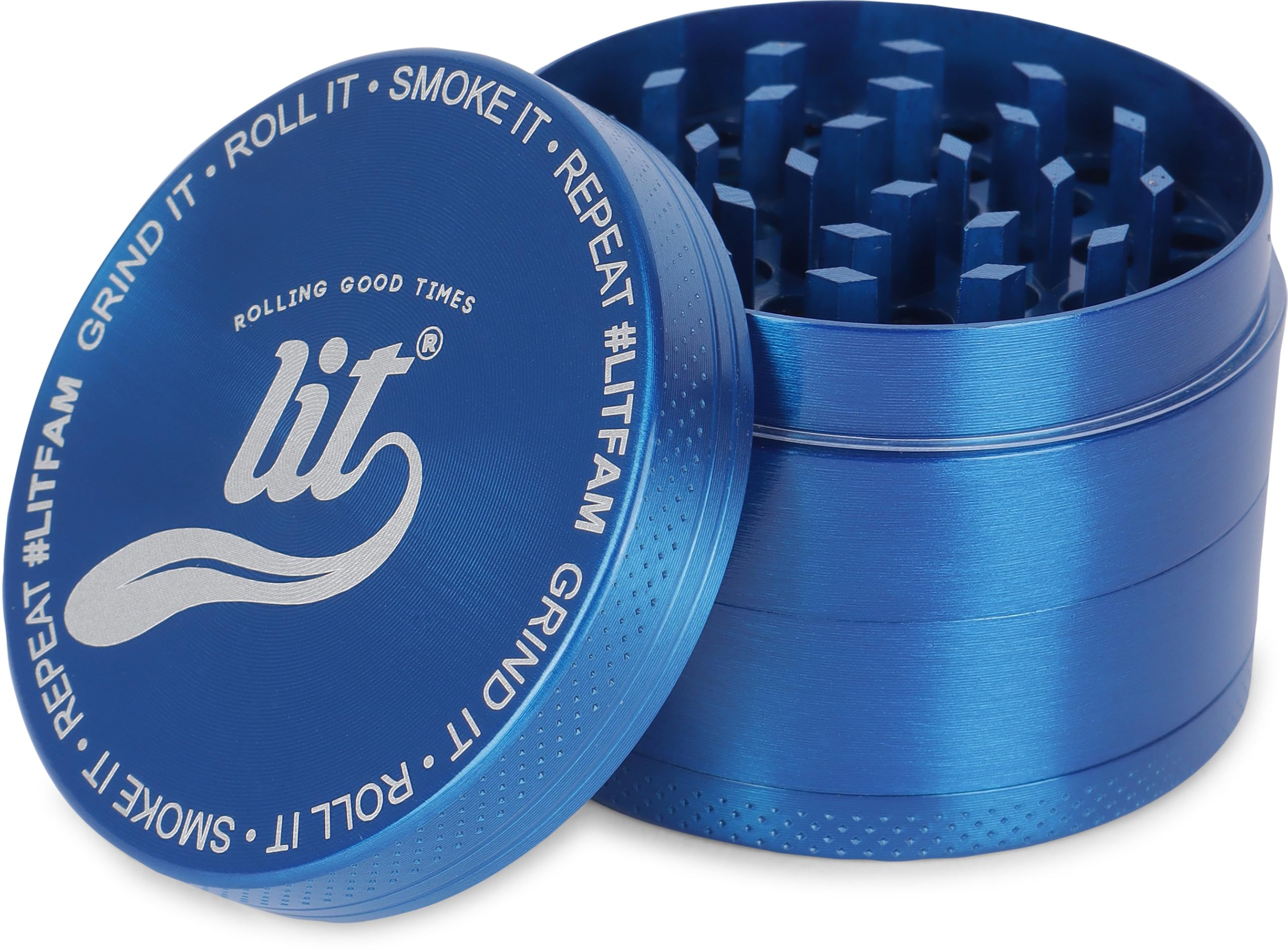 LIT Metal Herb Grinder(Blue) - Herb Crusher | Grinder Large | LITAF Accessories (Herb Grinder | Herb Crusher 55 mm)-image-28