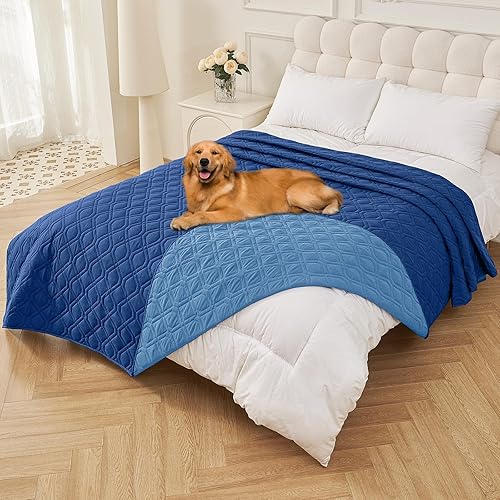 Miniatura 91 de Smiry Funda impermeable para cama de mascota, suave y lavable, para cama, sofá, reversible, perros pequeños, medianos, grandes, gatos, diseño